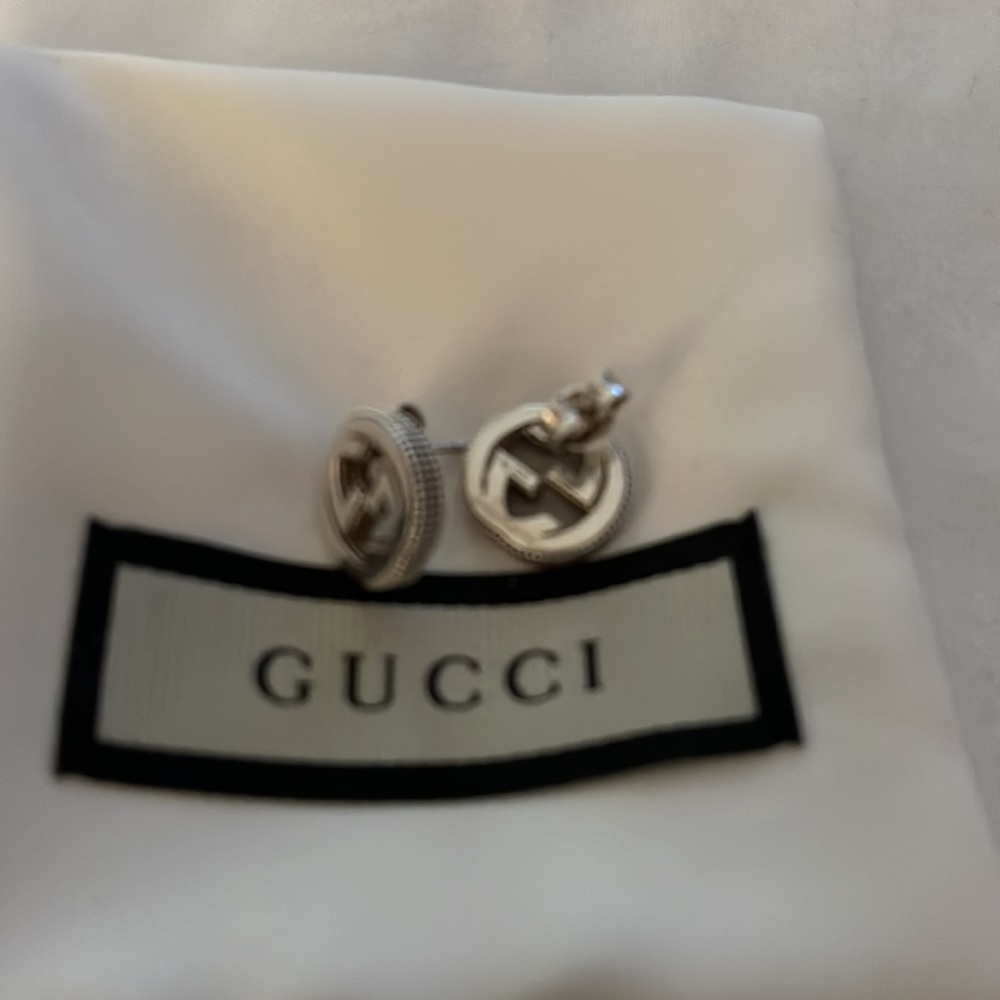 Gucci Interlocking Stud Silver Earrings - image 3